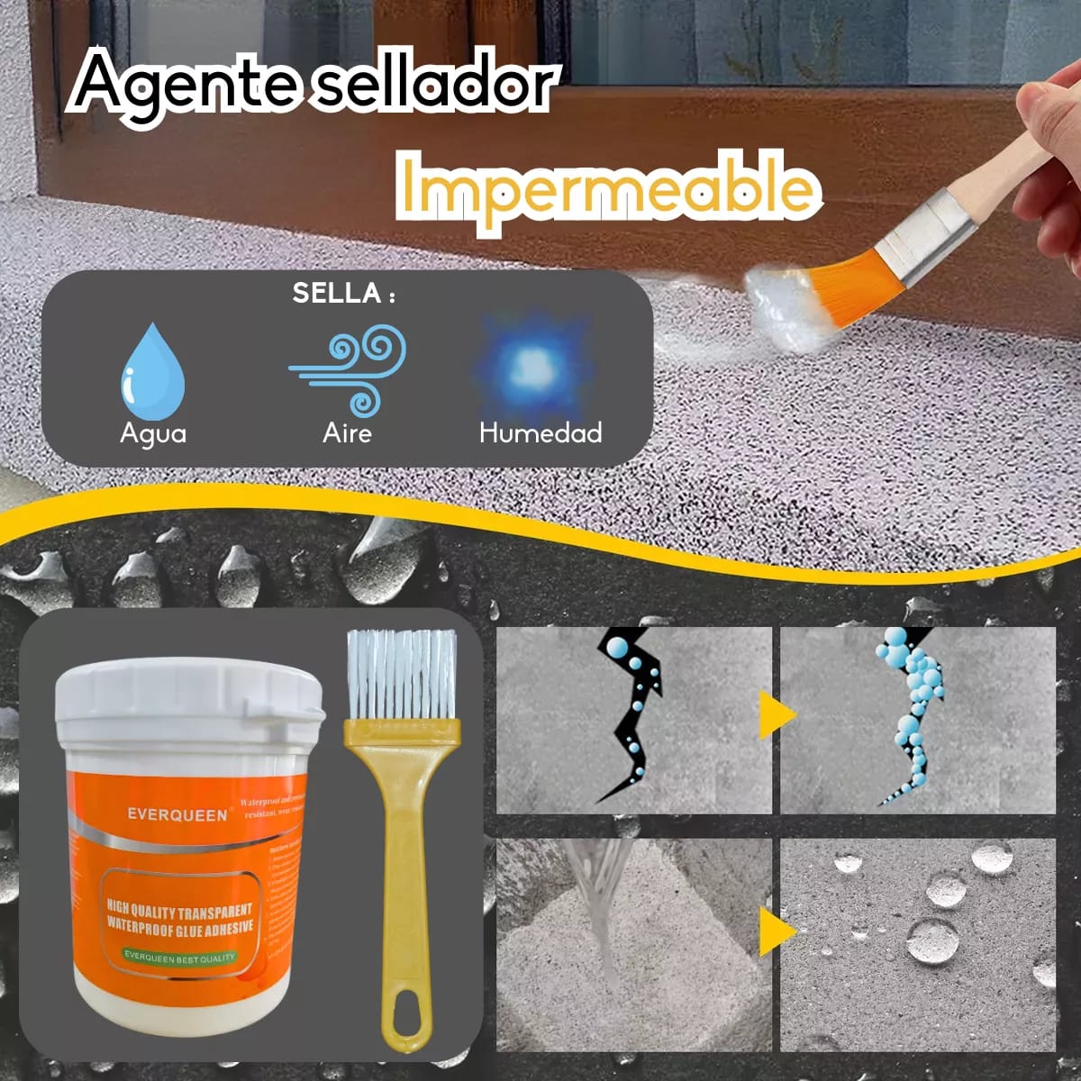 ⭐ImpermaSeal™  Adhesivo impermeable  300Gr + Brocha